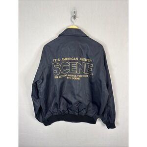 Vintage SCENE‎ Coach Jacket Made in Japan Nylon Back Graphic Americana L